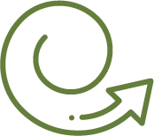 עיגול ספירלי עם חץ